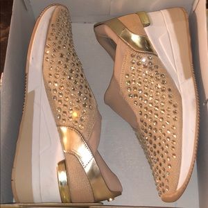 Beautiful rhinestoned MK sneakers.